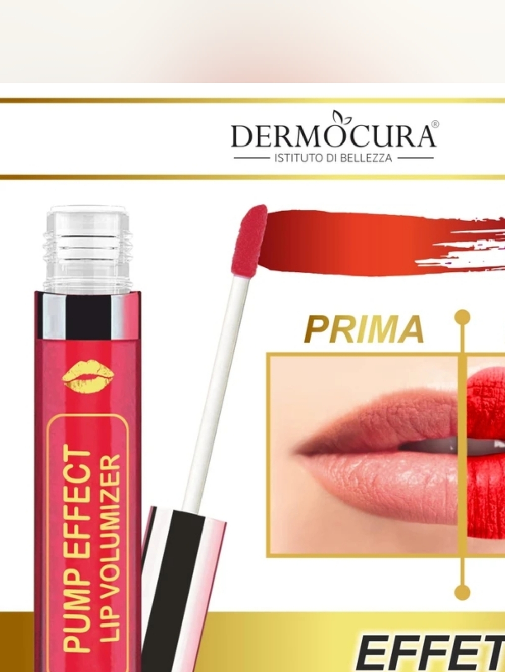 DERMOCURA Chili Lip Plumper Glossy Balm Pump Effect Lip Volumizer Cherry 02 Red